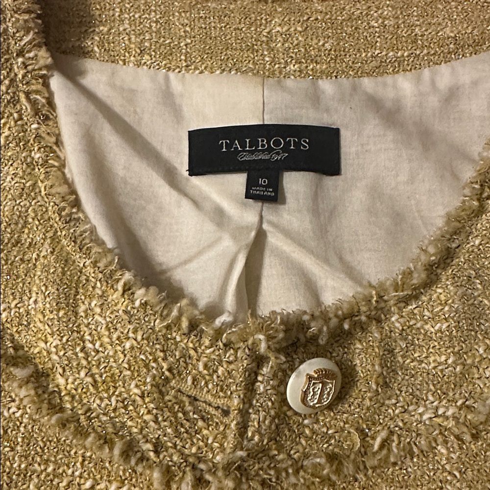 Talbots Gold Textured Jacket - Picture 2 of 3